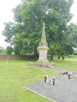 Oblique view of the Colliery Disaster Memorial in York Hill Cemetery July 2016